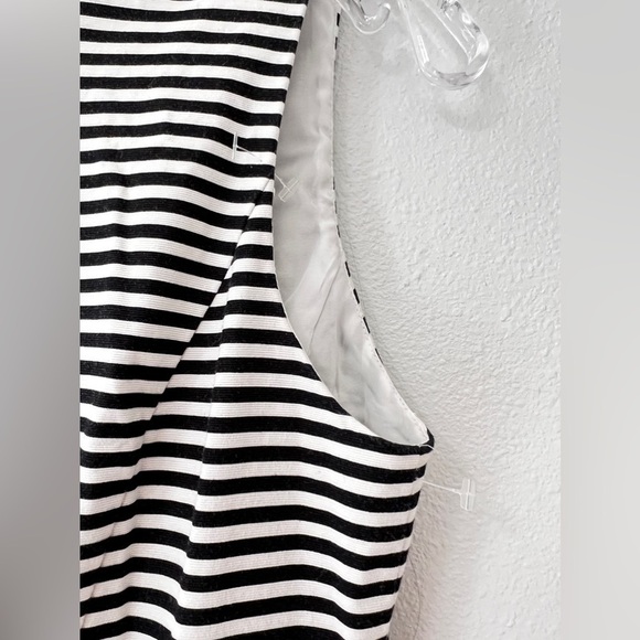 Kate Spade Saturday Let Loose Dress Fit Flare Black White Stripe Size 0 - Picture 5 of 12